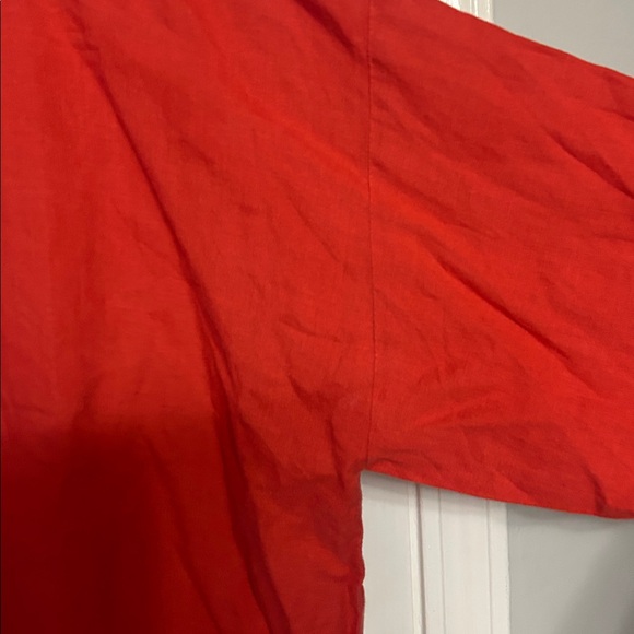 EILEEN FISHER organic handkerchief linen box-top in flame - Picture 5 of 8